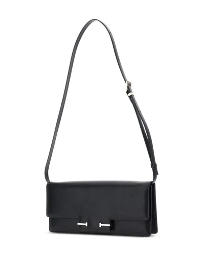 Tom Ford Black Leather Crossbody Bag In Black