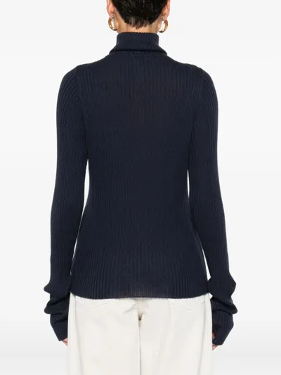 Kristensen Du Nord Zip-up Ribber Sweater In Burgundy