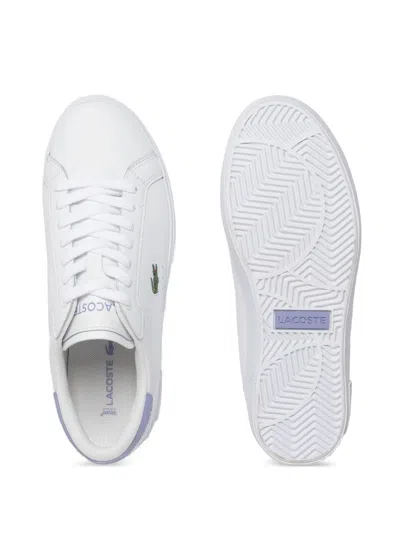 Lacoste Powercourt Crocodile-embroidered Sneakers In White