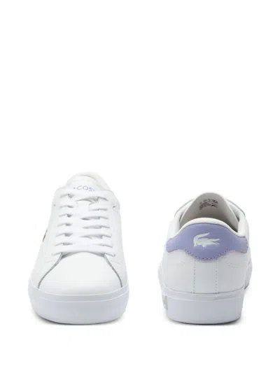 Lacoste Powercourt Crocodile-embroidered Sneakers In White