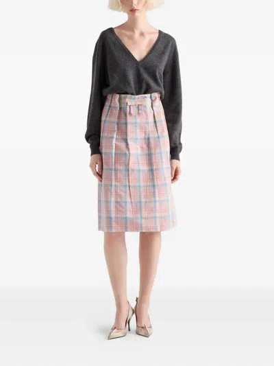 Prada Pullover Aus Kaschmir Mit V-ausschnitt In Black