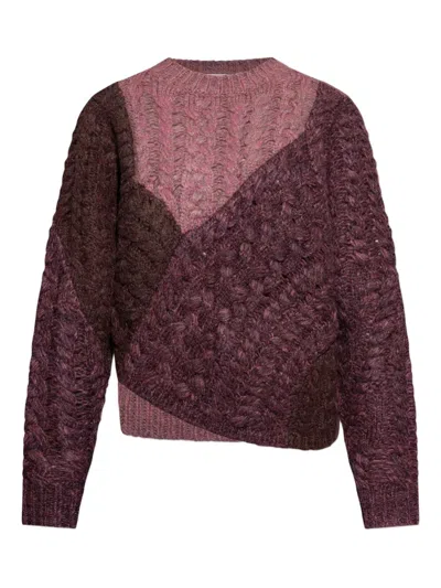 Isabel Marant Étoile Isabel Marant Etoile Patchwork Daryl Sweater In Burgundy