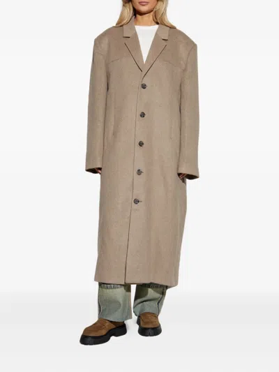 Entire Studios Button-fastening Wool Coat In Gold