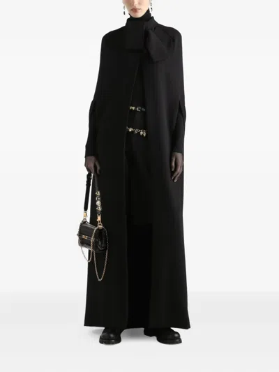 Dolce & Gabbana Double Wool Crepe Midi Skirt In Black