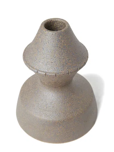 Marloe Marloe Amal Clay Candle Holders (set Of Two) In Brown