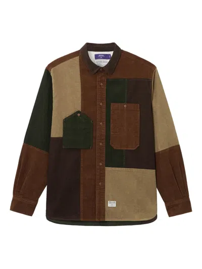 拼接灯芯绒衬衫