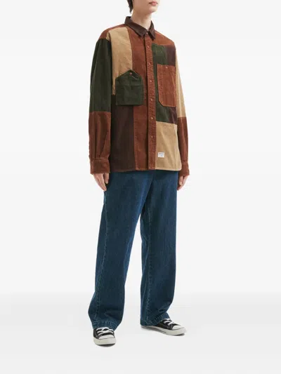 拼接灯芯绒衬衫