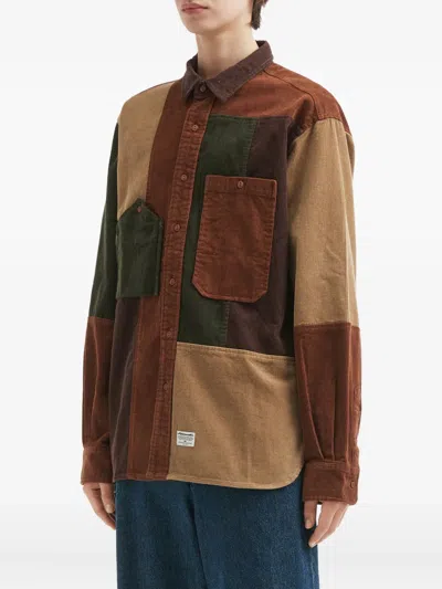 拼接灯芯绒衬衫