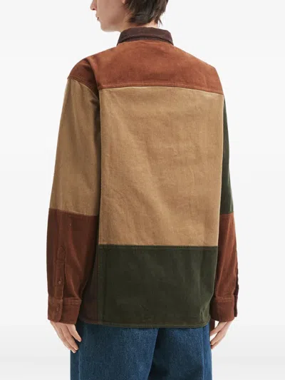 拼接灯芯绒衬衫