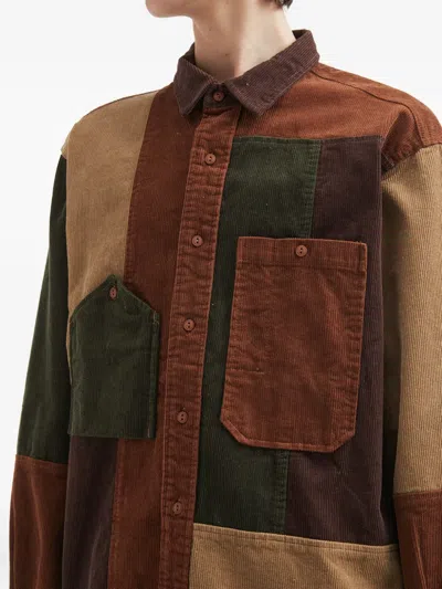 拼接灯芯绒衬衫