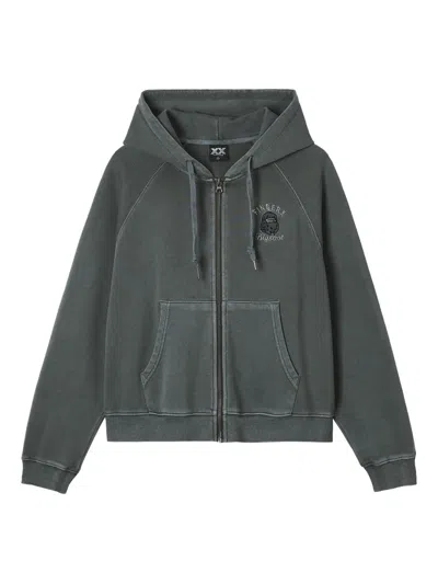 刺绣拉链连帽衫