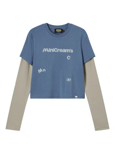 分层式图案印花上衣