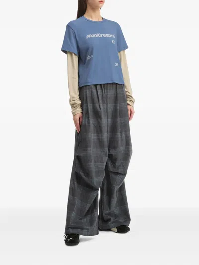 分层式图案印花上衣