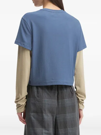 分层式图案印花上衣