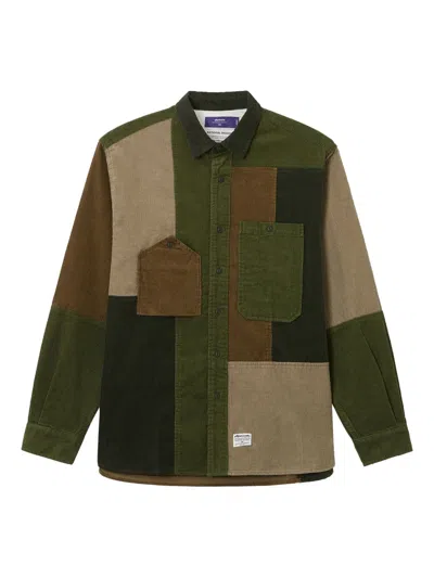 拼接灯芯绒衬衫