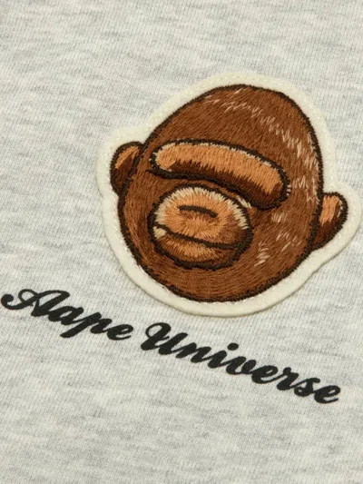 Aape By A Bathing Ape Embroidered-monkey Buttoned Cardigan In Gray