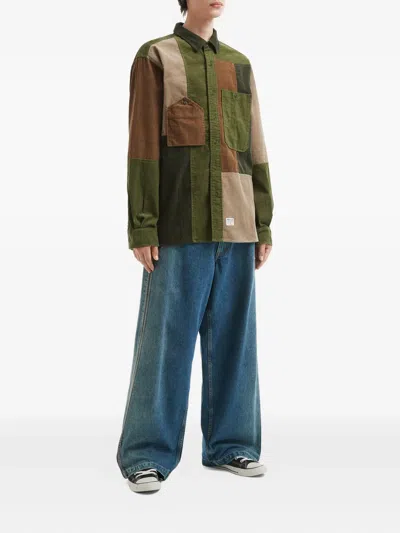 拼接灯芯绒衬衫