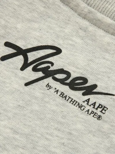 Aape By A Bathing Ape Embroidered-monkey Buttoned Cardigan In Gray