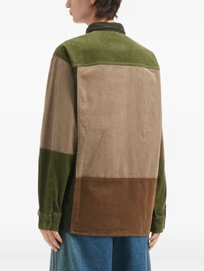 拼接灯芯绒衬衫