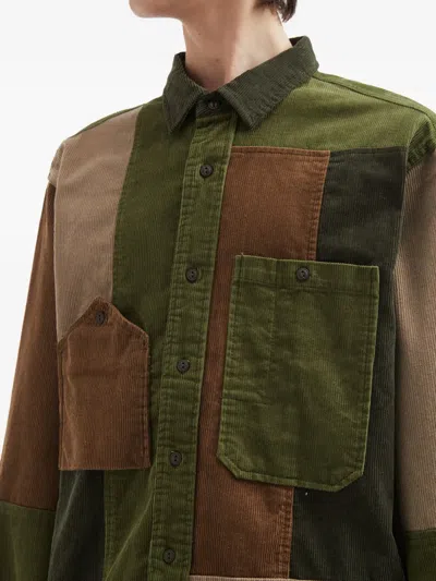 拼接灯芯绒衬衫