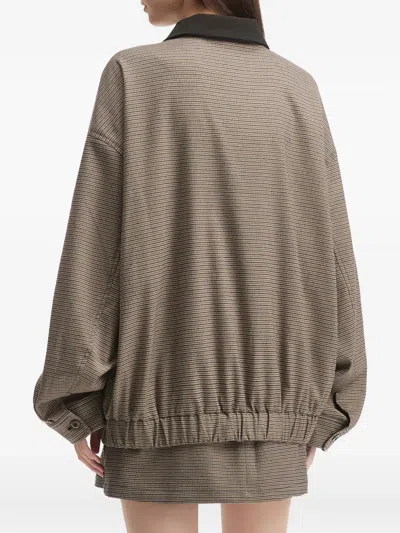 B+ab Check-pattern Mini Skirt Set In Brown