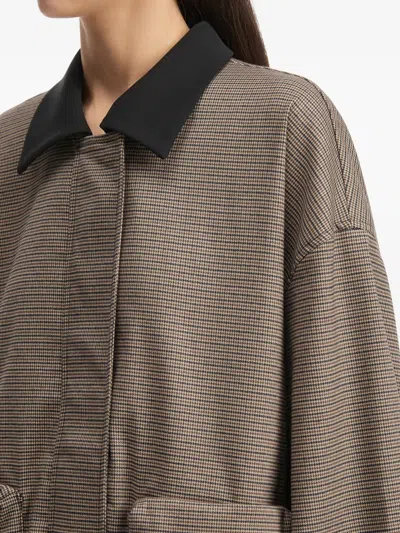 B+ab Check-pattern Mini Skirt Set In Brown