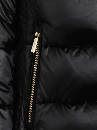 Moorer Long Quilted Down Jacket With High Collar In Black