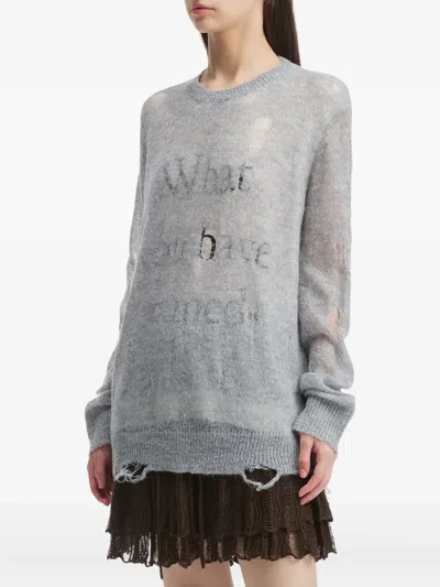B+ab Distressed Sweater In Blue