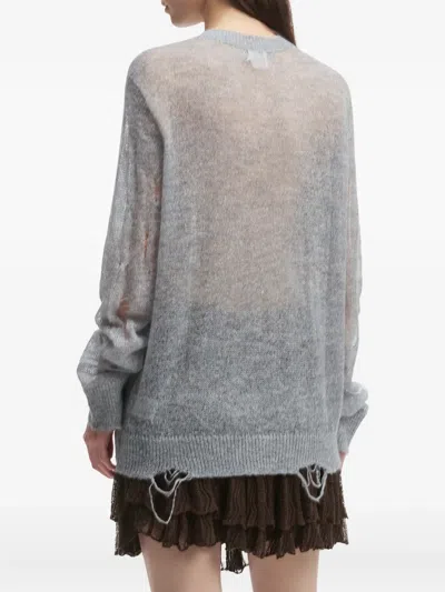 B+ab Distressed Sweater In Blue