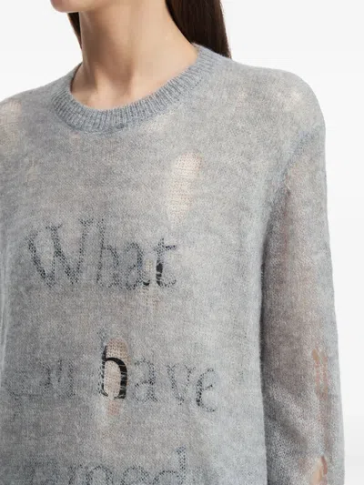 B+ab Distressed Sweater In Blue