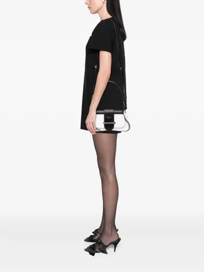 Pre-owned Prada 2020-2025 Bicolor City Calf Sidonie Satchel In White