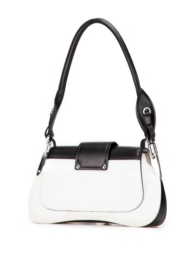 Pre-owned Prada 2020-2025 Bicolor City Calf Sidonie Satchel In White
