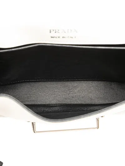 Pre-owned Prada 2020-2025 Bicolor City Calf Sidonie Satchel In White