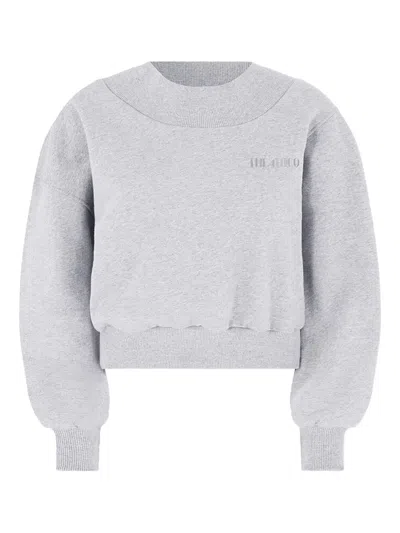 Attico Crossed-back Sweatshirt In Gray