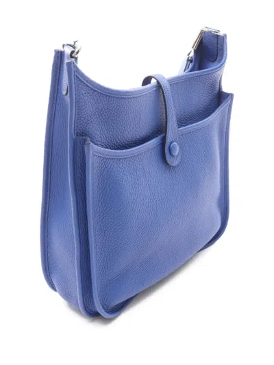 Pre-owned Hermes 2022 Evelyn Troyes Pm Shoulder Bag In Blue