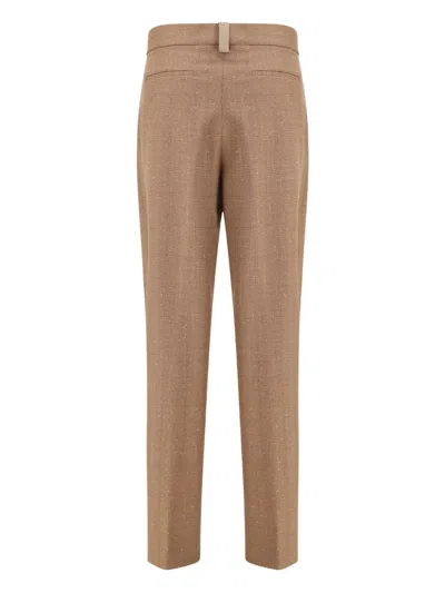 Fabiana Filippi Beige Fleece Wool Dress Pants In Brown