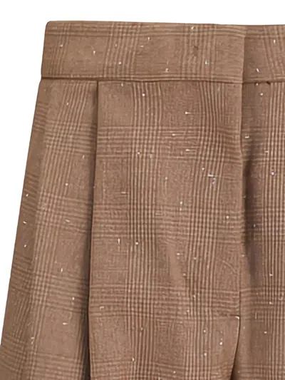 Fabiana Filippi Beige Fleece Wool Dress Pants In Brown