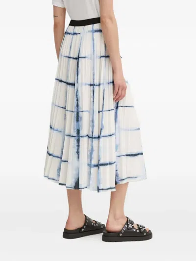 Munthe Pleated Grid-print Midi Skirt In Multi