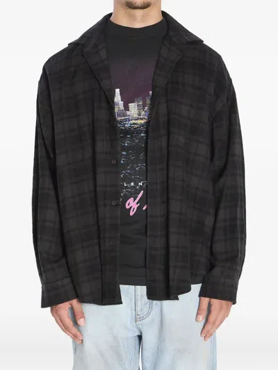 Balenciaga Layered Construction Shirt Featuring Patch Pocket In Black