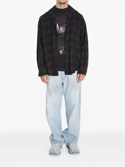 Balenciaga Layered Construction Shirt Featuring Patch Pocket In Black