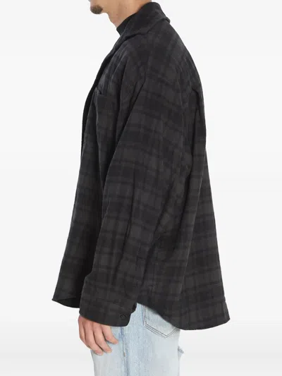 Balenciaga Layered Construction Shirt Featuring Patch Pocket In Black