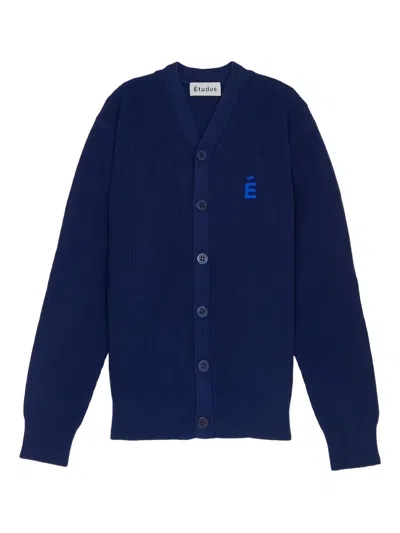 Etudes Studio Boris Logo-patch Cardigan In Blue