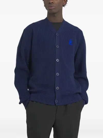 Etudes Studio Boris Logo-patch Cardigan In Blue