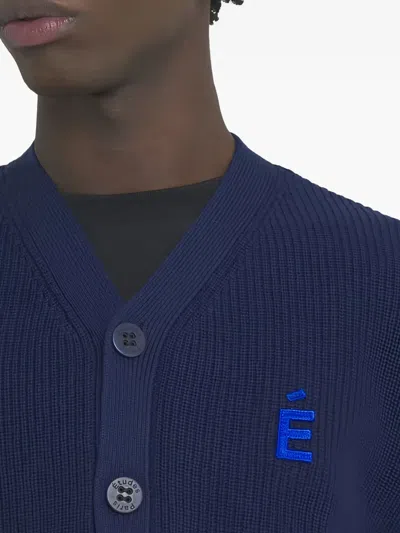 Etudes Studio Boris Logo-patch Cardigan In Blue