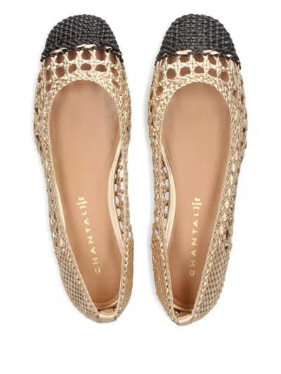 编织皮质芭蕾平底鞋