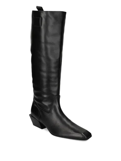 Ras Knee-high Square-toe Boots In Black