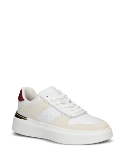 Tommy Hilfiger Platform Leather Sneakers In White