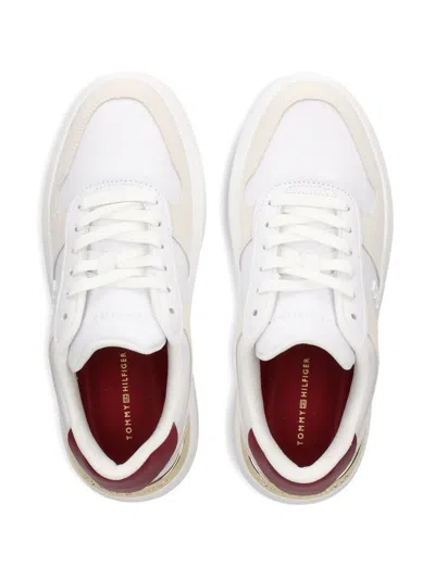 Tommy Hilfiger Platform Leather Sneakers In White