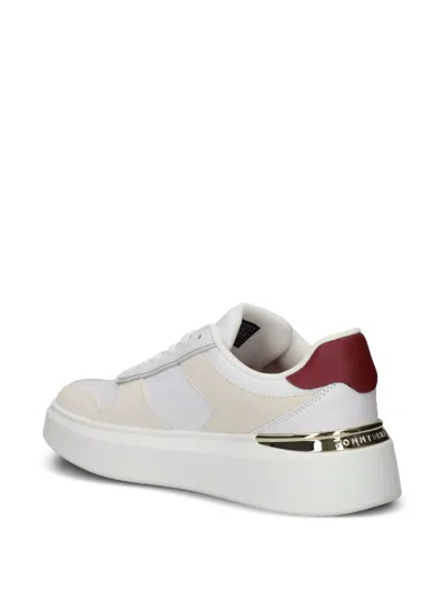 Tommy Hilfiger Platform Leather Sneakers In White