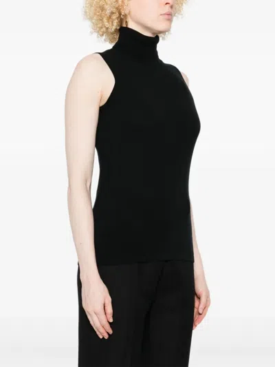 Arch4 Sleeveless Turtleneck Top In Black
